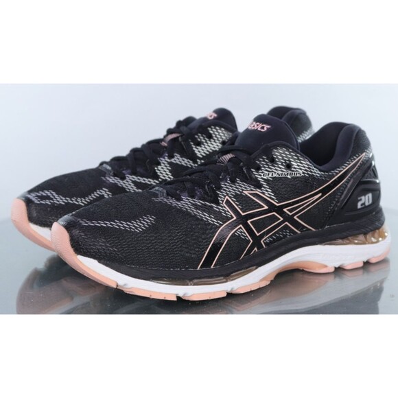 Asics Gel Nimbus 20 Women's Running Shoes Size 11 Black Coral Pink EUC